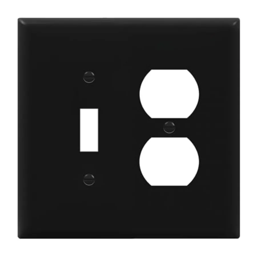 Combination Toggle Light Switch/Duplex Receptacle Outlet Wall Plate, 2-Gang 4.88" x 4.92", Polycarbonate Thermoplastic, 881121M
Combination Toggle Light Switch/Duplex Receptacle Outlet Wall Plate, 2-Gang 4.88" x 4.92", Polycarbonate Thermoplastic, 881121M