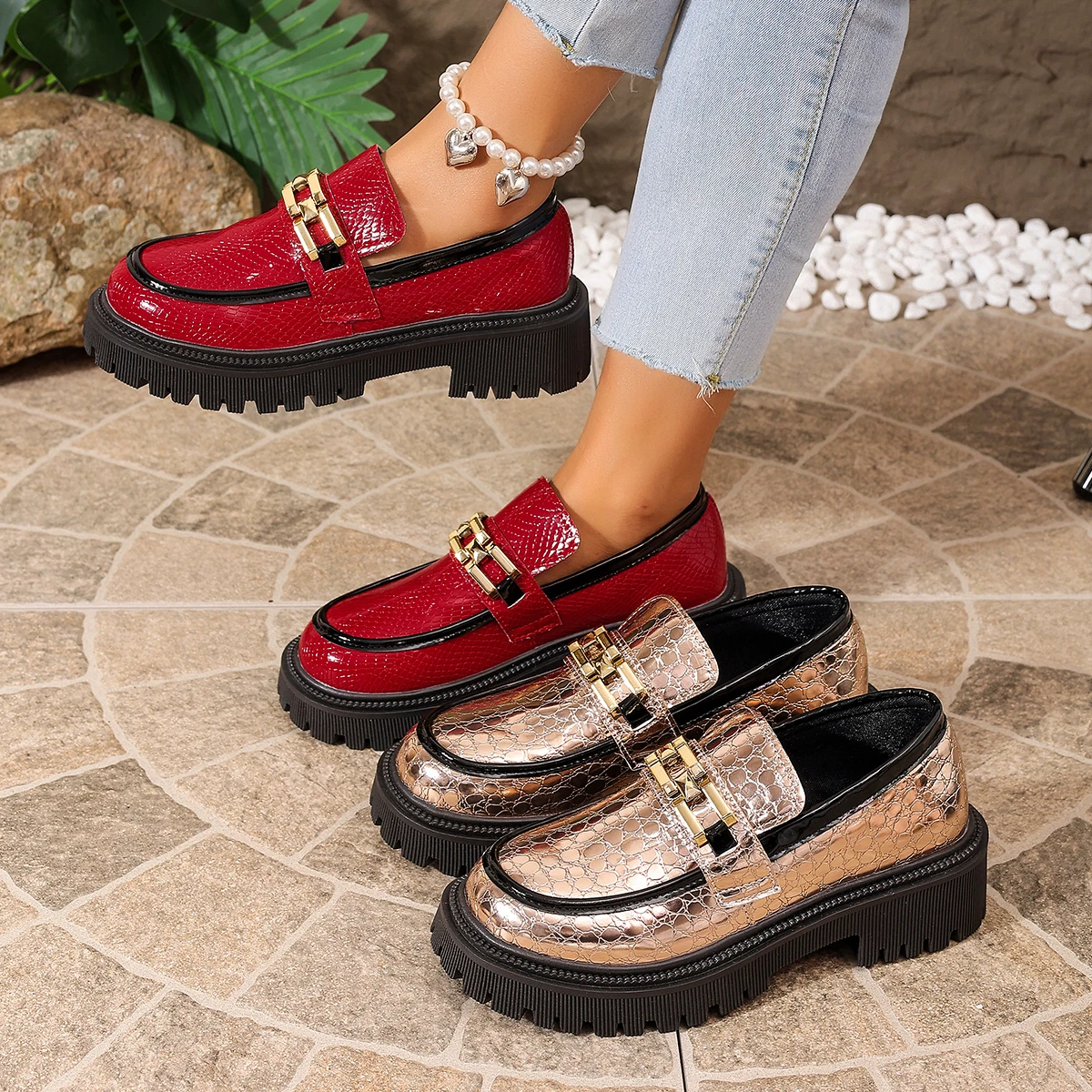 Women Loafers 2026 Summer New Anti-slip Luxury Pumps Fashion Metal Platform Sneakers Women Low Heels Slip-on Casual Shoes Women
Women Loafers 2026 Summer New Anti-slip Luxury Pumps Fashion Metal Platform Sneakers Women Low Heels Slip-on Casual Shoes Women