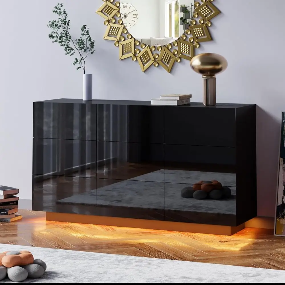 Black 9 Der Double Drer, LED Drers with High Gloss Ders Dual Chest o Ders ern Drer or Bedroom aux Marble Drer with Light(Black)
Black 9 Der Double Drer, LED Drers with High Gloss Ders Dual Chest o Ders ern Drer or Bedroom aux Marble Drer with Light(Black)