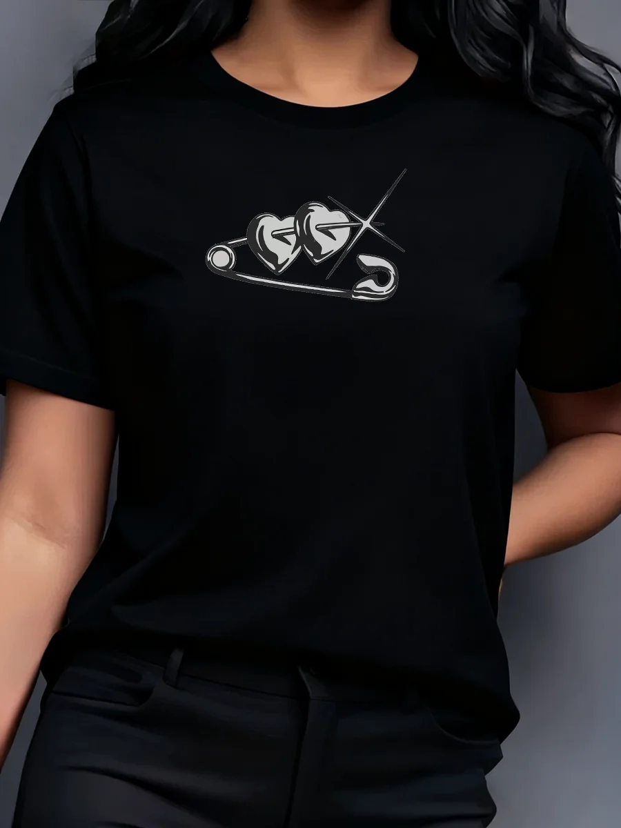 Love heart pin pattern 100%Cotton Women T-Shirts Casual Breathable Soft Short Sleeve Tops Loose Comfortable Street Clothes
Love heart pin pattern 100%Cotton Women T-Shirts Casual Breathable Soft Short Sleeve Tops Loose Comfortable Street Clothes