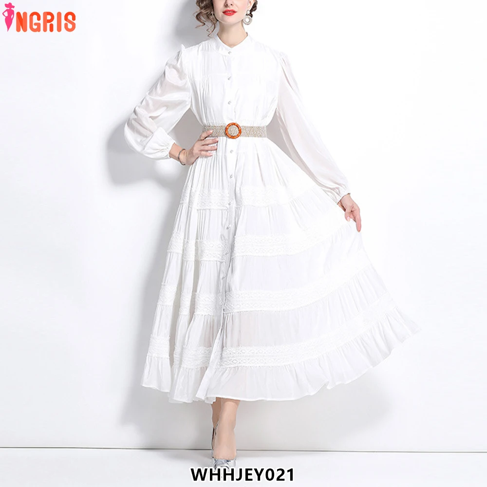 French Lantern Sleeve Woman Clothes Summer Lace Patchwork Lace-strap Design Temperament Elegant Maxi Dresses-WHHJEY021
French Lantern Sleeve Woman Clothes Summer Lace Patchwork Lace-strap Design Temperament Elegant Maxi Dresses-WHHJEY021