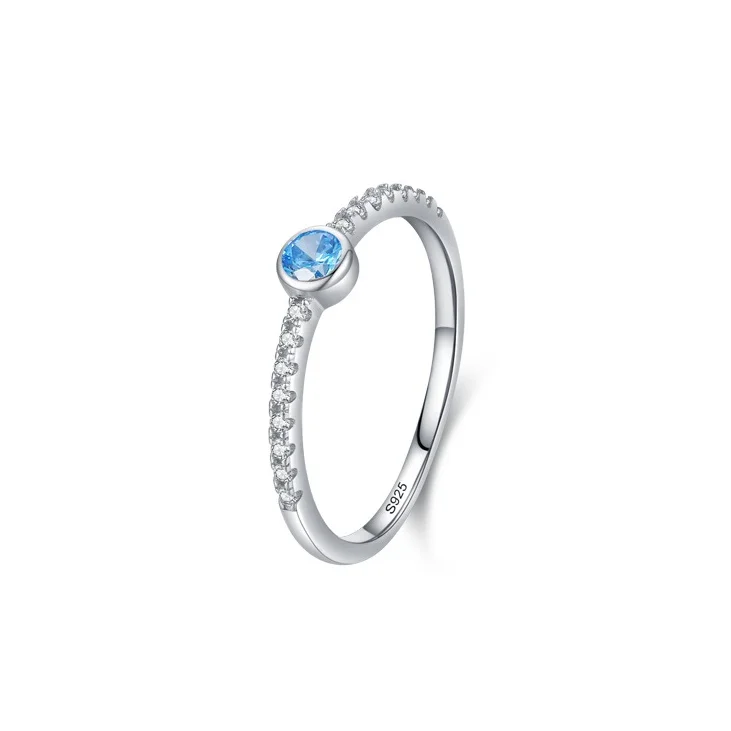 S925 Sterling Silver Blue Zircon Ring Women European American Style Luxury Wedding Jewelry
S925 Sterling Silver Blue Zircon Ring Women European American Style Luxury Wedding Jewelry