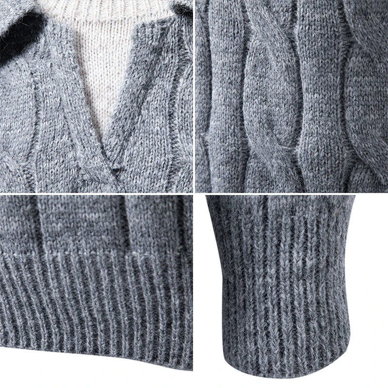 Новый мужской серый свитер с воротником 2026 года, зеленые вязаные пуловеры, доступны в бежевом и черном цветах.
Новый мужской серый свитер с воротником 2026 года, зеленые вязаные пуловеры, доступны в бежевом и черном цветах.