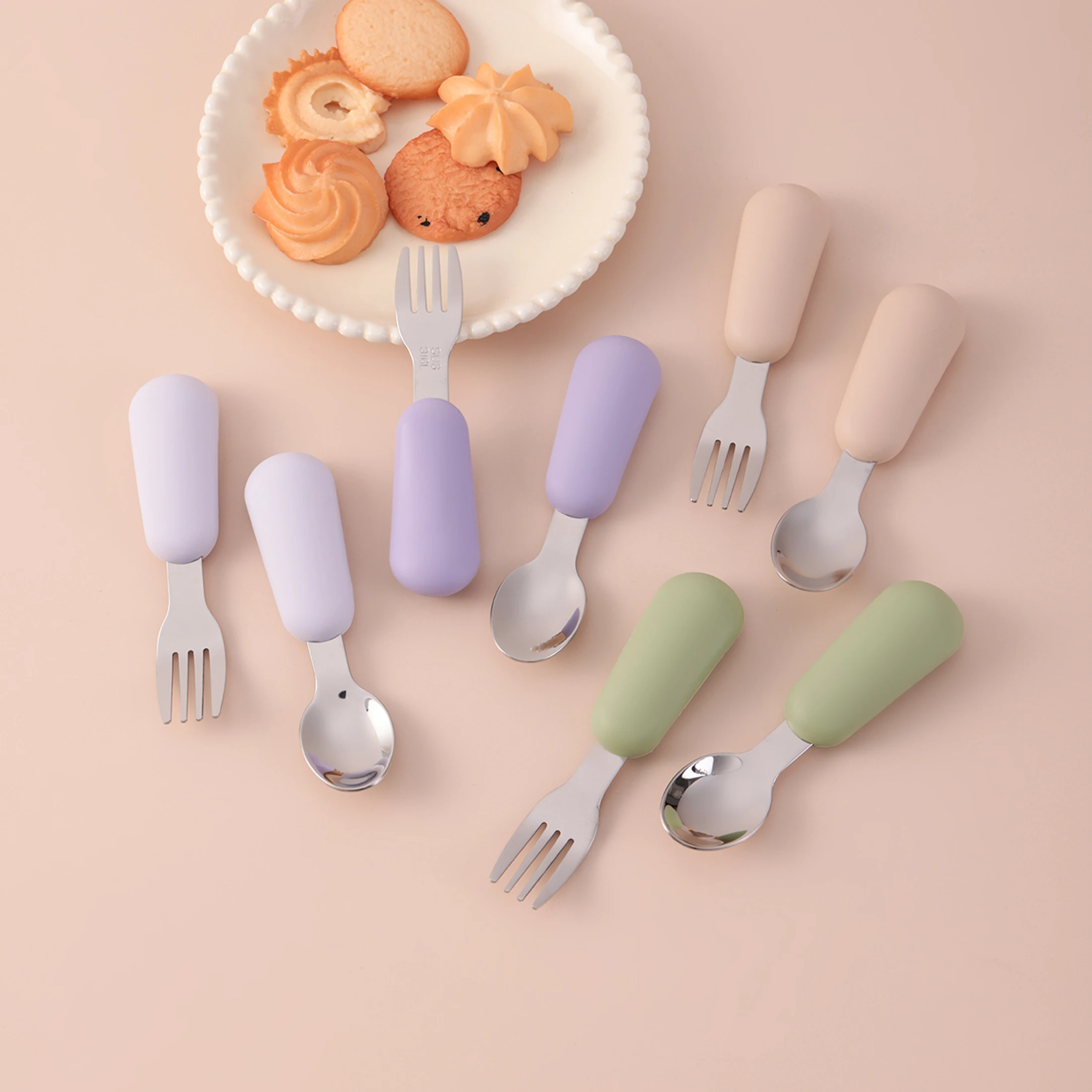 2PCS Silicone Stainless Steel Cutlery Baby Spoon Fork Self Feeding Training Utensils BPA Free Infant Toddler Baby Accessories
2PCS Silicone Stainless Steel Cutlery Baby Spoon Fork Self Feeding Training Utensils BPA Free Infant Toddler Baby Accessories