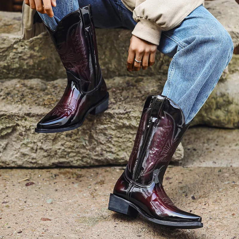 2026 Men Western Cowboy Boots Unisex Embroidered High Boots Retro Pointed Toe Platform Leather Shoes Slip on Men Mid-calf Boot
2026 Men Western Cowboy Boots Unisex Embroidered High Boots Retro Pointed Toe Platform Leather Shoes Slip on Men Mid-calf Boot