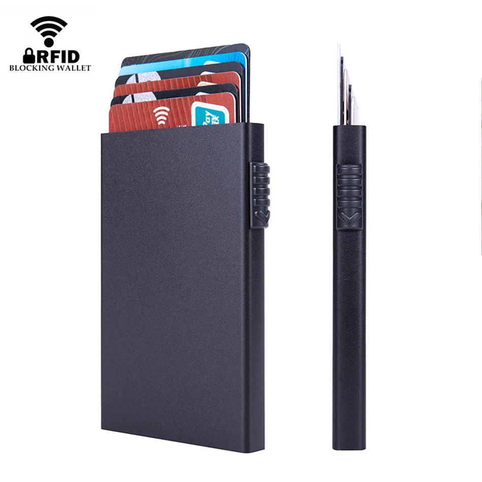 Rfid Blocking Credit Card Holder Men Wallets Metal Slim Thin Pop Up Aluminium Minimalist Wallet Luxury Male Purse Vallet Choice
Rfid Blocking Credit Card Holder Men Wallets Metal Slim Thin Pop Up Aluminium Minimalist Wallet Luxury Male Purse Vallet Choice