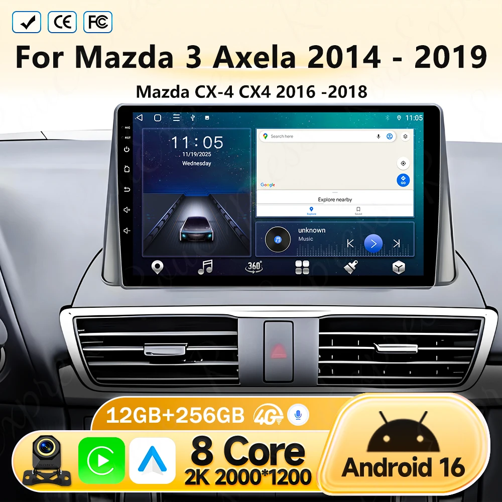 For Mazda 3 Axela 2014 - 2019 Mazda CX-4 CX4 2016 -2018 Car Radio Android Auto GPS Navigation Multimedia Video Player DVD 4G
For Mazda 3 Axela 2014 - 2019 Mazda CX-4 CX4 2016 -2018 Car Radio Android Auto GPS Navigation Multimedia Video Player DVD 4G