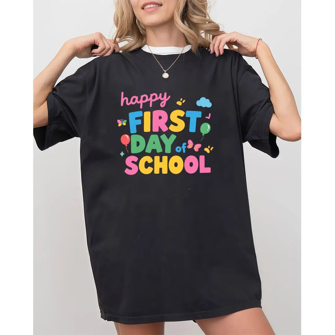 Happy First Day of School T-Shirt, Colorful Back To School Teacher Student Graphic Tee, Unisex New School Year Celebration Top
Happy First Day of School T-Shirt, Colorful Back To School Teacher Student Graphic Tee, Unisex New School Year Celebration Top