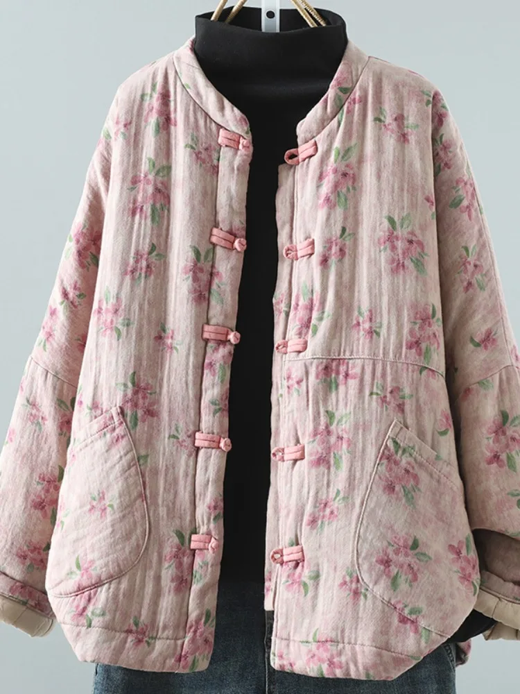 Thiened Cotton Padded Jaet Women's Home Wear Print Dyeing Retro Sle Winter Warm Outerwear Button Cardigan Coat
Thiened Cotton Padded Jaet Women's Home Wear Print Dyeing Retro Sle Winter Warm Outerwear Button Cardigan Coat