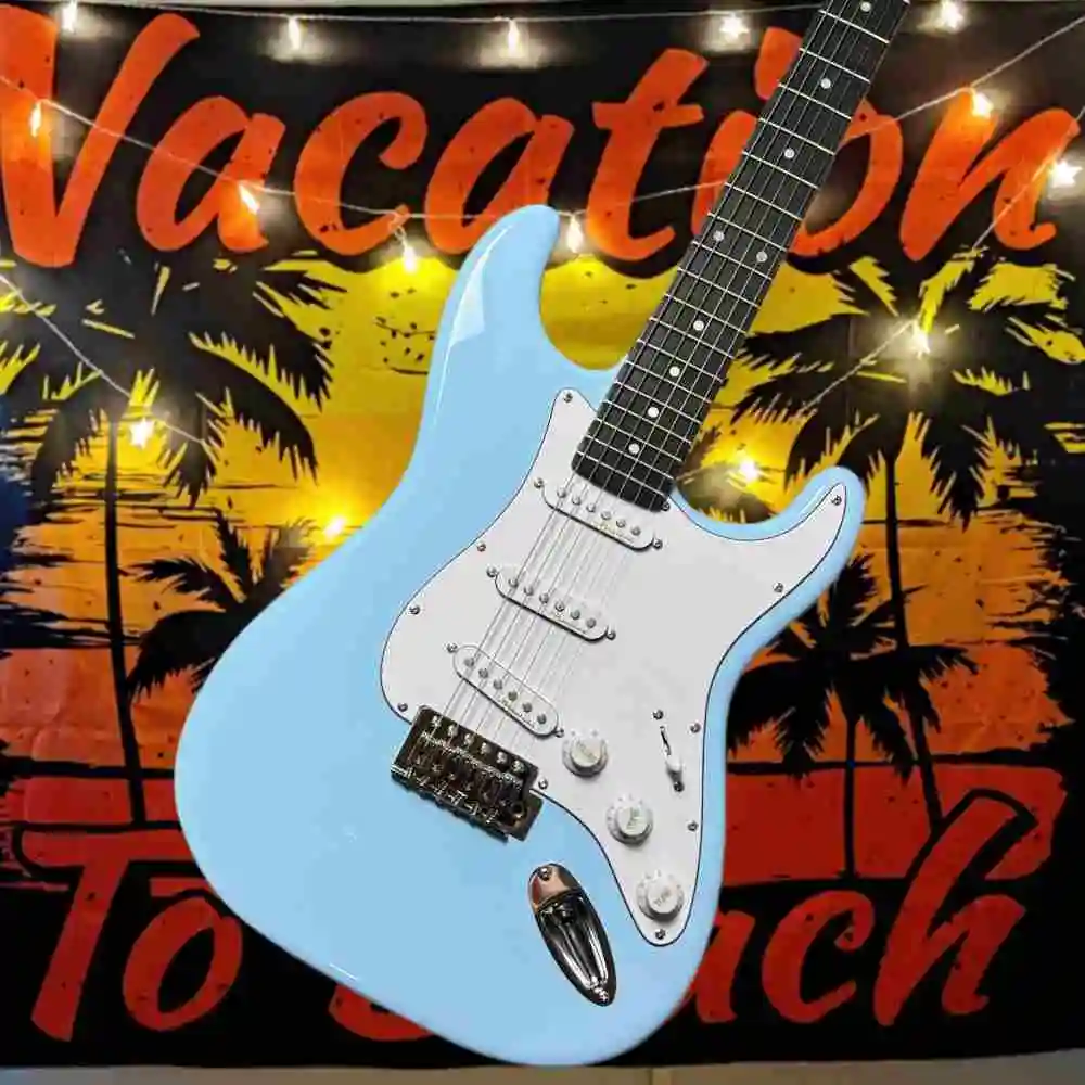 Electric Guitar Sky Blue ST SSS Pickup 22 Tone Suitable for Rock Jazz Beginners Single Shake Tremol System Rosewood Fingerboard
Electric Guitar Sky Blue ST SSS Pickup 22 Tone Suitable for Rock Jazz Beginners Single Shake Tremol System Rosewood Fingerboard