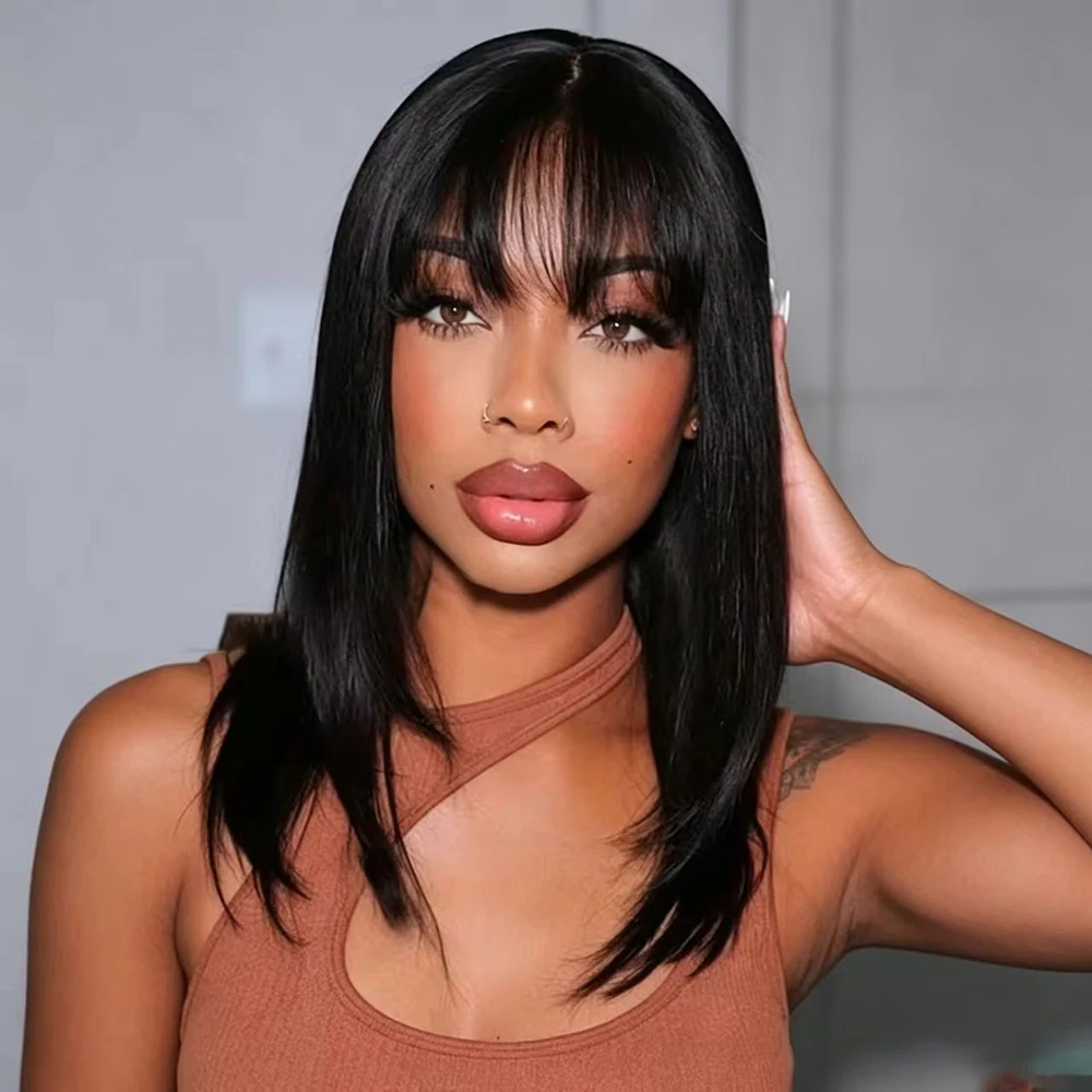 Bob Wig Bangs Human Hair 100% Straight Lace Front Wig 2x4 Lace Closure Ready To Wear Go Glueless Wig Short Bob Wigs for Women
Bob Wig Bangs Human Hair 100% Straight Lace Front Wig 2x4 Lace Closure Ready To Wear Go Glueless Wig Short Bob Wigs for Women