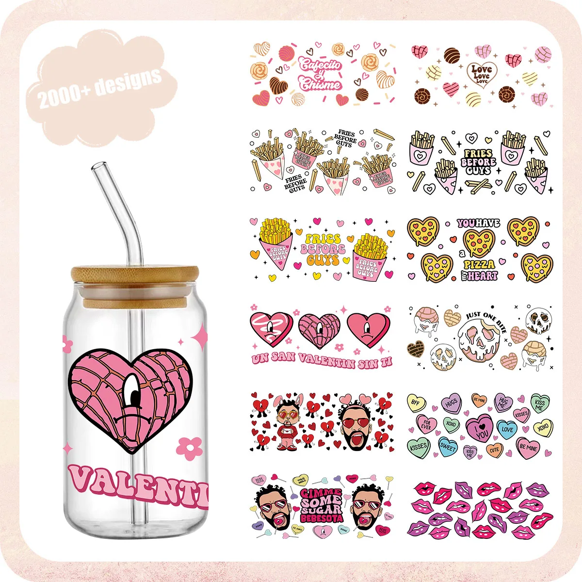 3D UV DTF Transfers Stickers 16oz Cup Wraps Love Valentine's Day Printed For DIY Glass Ceramic Metal Leather
3D UV DTF Transfers Stickers 16oz Cup Wraps Love Valentine's Day Printed For DIY Glass Ceramic Metal Leather