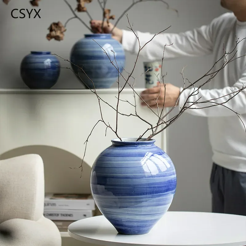 Vintage Blue-Hued Stoneware Zen Bulbous Vase - Aquatic Floral Decor for B&B/Restaurant Home & Chambre
Vintage Blue-Hued Stoneware Zen Bulbous Vase - Aquatic Floral Decor for B&B/Restaurant Home & Chambre