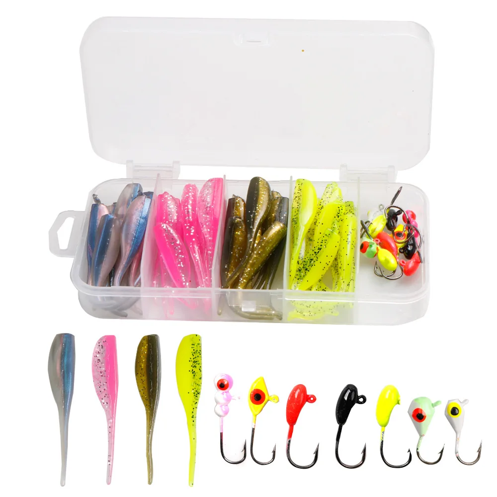40 Pieces of Two-color Needle Tail Soft Bait Set Luya Bait Root Hook Combination Fake Bait Bait Alice-mouth Bass Fishing Lures
40 Pieces of Two-color Needle Tail Soft Bait Set Luya Bait Root Hook Combination Fake Bait Bait Alice-mouth Bass Fishing Lures