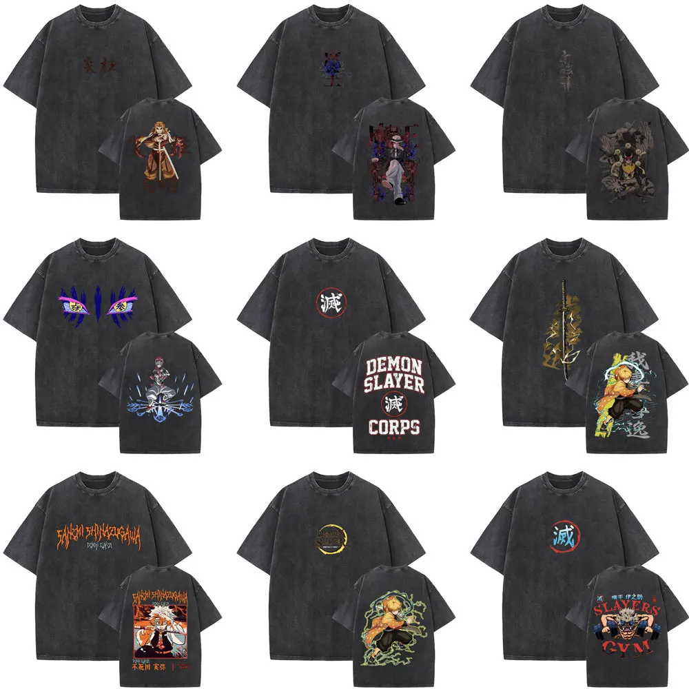 Famous Anime Demon Slayer Washed Vintage T-shirt Men Women Cartoon Oversized T-shirts Men's Casual Cotton Short Sleeve T Shirt
Famous Anime Demon Slayer Washed Vintage T-shirt Men Women Cartoon Oversized T-shirts Men's Casual Cotton Short Sleeve T Shirt