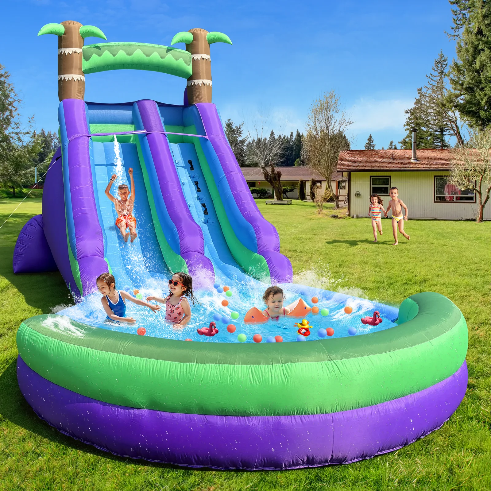 20FT Ultra Climber Kids Inflatable Water Slide Park Heavy Duty For Outdoor Fun Climbing Wall With Two Slides And Splash Pool
20FT Ultra Climber Kids Inflatable Water Slide Park Heavy Duty For Outdoor Fun Climbing Wall With Two Slides And Splash Pool