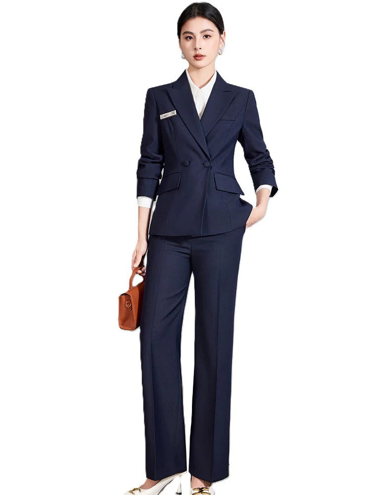 Women Pant Suit Female Formal Blue Black Office Ladies 2 Piece Set
Women Pant Suit Female Formal Blue Black Office Ladies 2 Piece Set