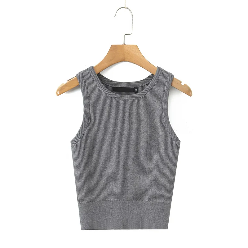 YENKYE New Women Spring Autumn Round Neck Sleeveless Gray Knit Vest Casual Crop Pullover Tops
YENKYE New Women Spring Autumn Round Neck Sleeveless Gray Knit Vest Casual Crop Pullover Tops