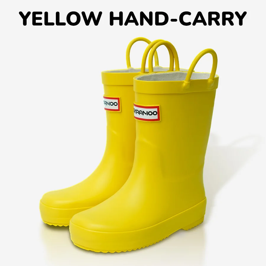 Children's Rubber Rain Boots, Pure Yellow Handle Non-Slip Waterproof Kids Rain Boots, Toddlers & Little Boys Girls Rubber Rain S
Children's Rubber Rain Boots, Pure Yellow Handle Non-Slip Waterproof Kids Rain Boots, Toddlers & Little Boys Girls Rubber Rain S
