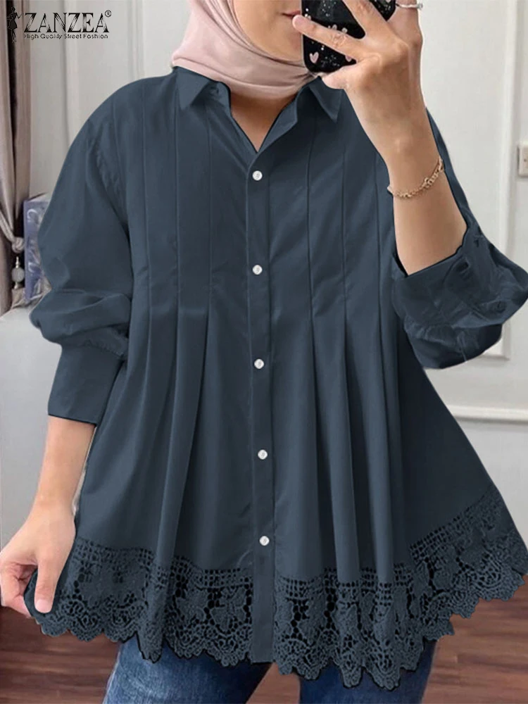 2025 ZANZEA Fashion Lapel Neck Long Sleeve Muslim Shirt Turkey Abaya Elegant Work Blouse Women Patchwork Tops IsIamic Clothing
2025 ZANZEA Fashion Lapel Neck Long Sleeve Muslim Shirt Turkey Abaya Elegant Work Blouse Women Patchwork Tops IsIamic Clothing