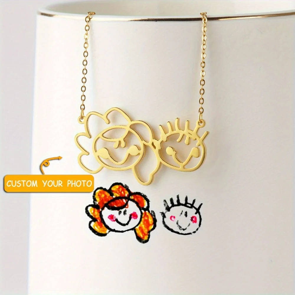 Customized Children's Artwork Pendant Necklace - Handwritten Custom Jewellery Classic Gift for Mothers
Customized Children's Artwork Pendant Necklace - Handwritten Custom Jewellery Classic Gift for Mothers