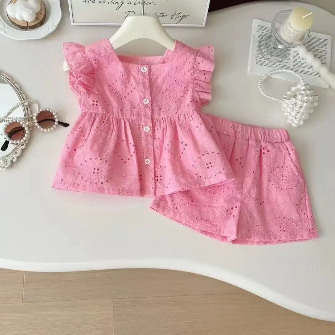 Girls' Children's Summer Set New Children's Hollow Top Shorts Two-piece Set Princess Style for Baby Girls
Girls' Children's Summer Set New Children's Hollow Top Shorts Two-piece Set Princess Style for Baby Girls