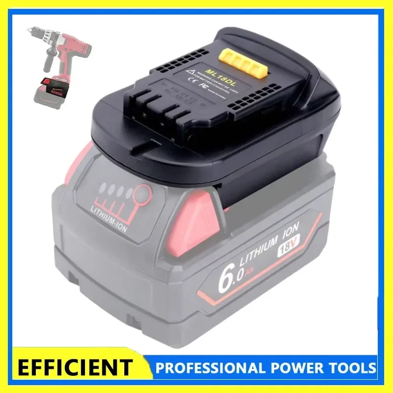 New ML18DL Lithium Battery Converter Adapter for Mil-Waukee 18V M-18 Li-Ion Battery To for Dewalt 20V Cordless Power Tools
New ML18DL Lithium Battery Converter Adapter for Mil-Waukee 18V M-18 Li-Ion Battery To for Dewalt 20V Cordless Power Tools