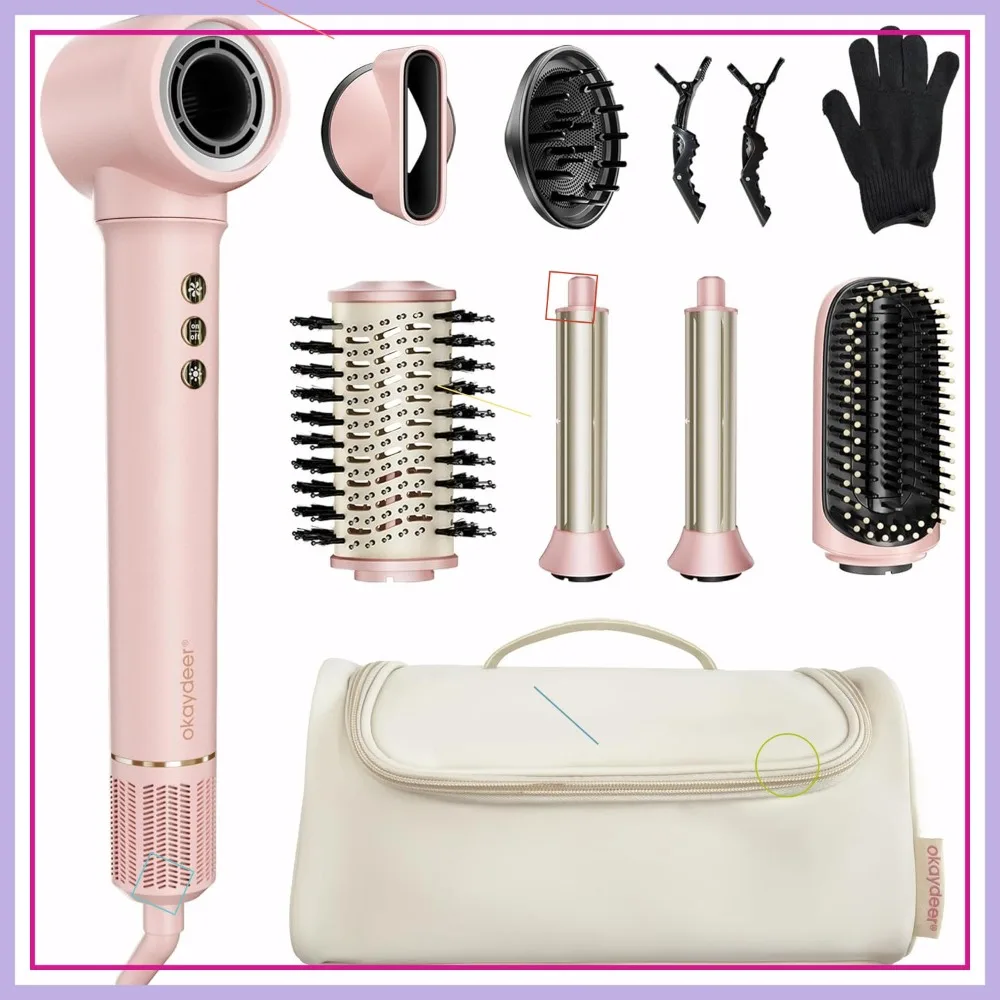 7-in-1 Hair Dryer Brush with Auto Wrap Curlers, 130K RPM Motor, Fast Drying, Frizz-Free Hot Air Styler
7-in-1 Hair Dryer Brush with Auto Wrap Curlers, 130K RPM Motor, Fast Drying, Frizz-Free Hot Air Styler