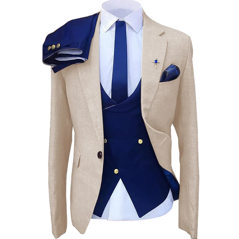 Men's Suit 3 Pieces Solid Color Formal Slim Fit Wedding Business Banquet Dress Work Suit Navy Blue Vest Pants With Jacket
Men's Suit 3 Pieces Solid Color Formal Slim Fit Wedding Business Banquet Dress Work Suit Navy Blue Vest Pants With Jacket