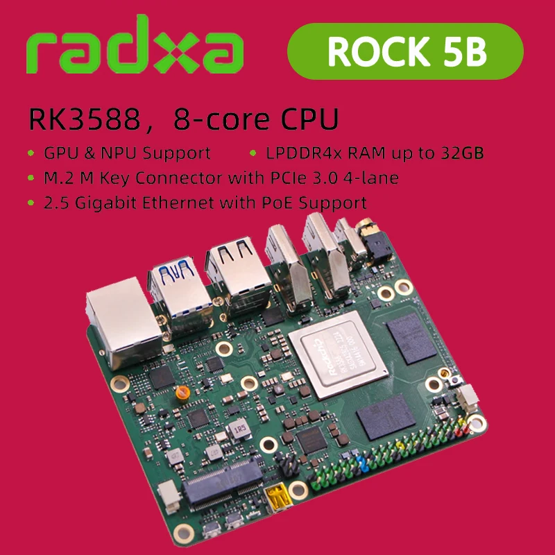 Radxa ROCK 5B RK3588 8-ядерный процессор SBC, HDMI с выходом 8K, разъем M.2 M Key с PCIe 3.0, одноплатный компьютер 4/8/16/32 ГБ
Radxa ROCK 5B RK3588 8-ядерный процессор SBC, HDMI с выходом 8K, разъем M.2 M Key с PCIe 3.0, одноплатный компьютер 4/8/16/32 ГБ