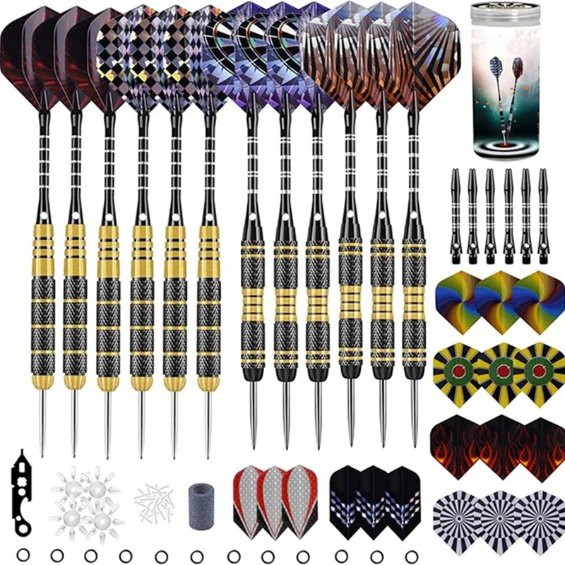 Dart Set 12pcs Dart 20g and 24g Steel Tip Professional Metal Tip Dart and Sharpening Tool, Aluminum Shaft Brass Dart Body Barrel
Dart Set 12pcs Dart 20g and 24g Steel Tip Professional Metal Tip Dart and Sharpening Tool, Aluminum Shaft Brass Dart Body Barrel