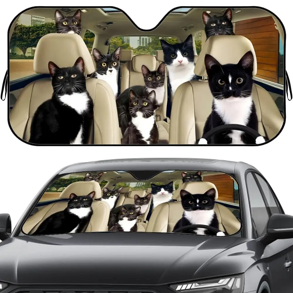 Забавный солнцезащитный козырек с черным котом, многоразовый, из алюминиевой фольги, для защиты от УФ-излучения и теплоизоляции, накидка-солнцезащита на лобовое стекло
Забавный солнцезащитный козырек с черным котом, многоразовый, из алюминиевой фольги, для защиты от УФ-излучения и теплоизоляции, накидка-солнцезащита на лобовое стекло