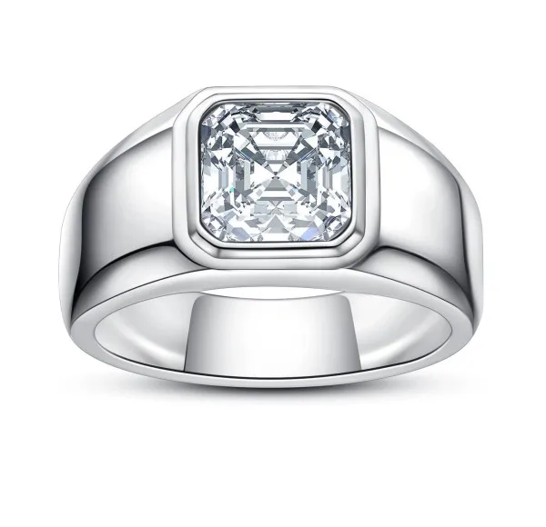 HanYu 925 Silver D Color Asscher Cut 3 Carats Moissanite Gemstone Men's Engagement Ring
HanYu 925 Silver D Color Asscher Cut 3 Carats Moissanite Gemstone Men's Engagement Ring