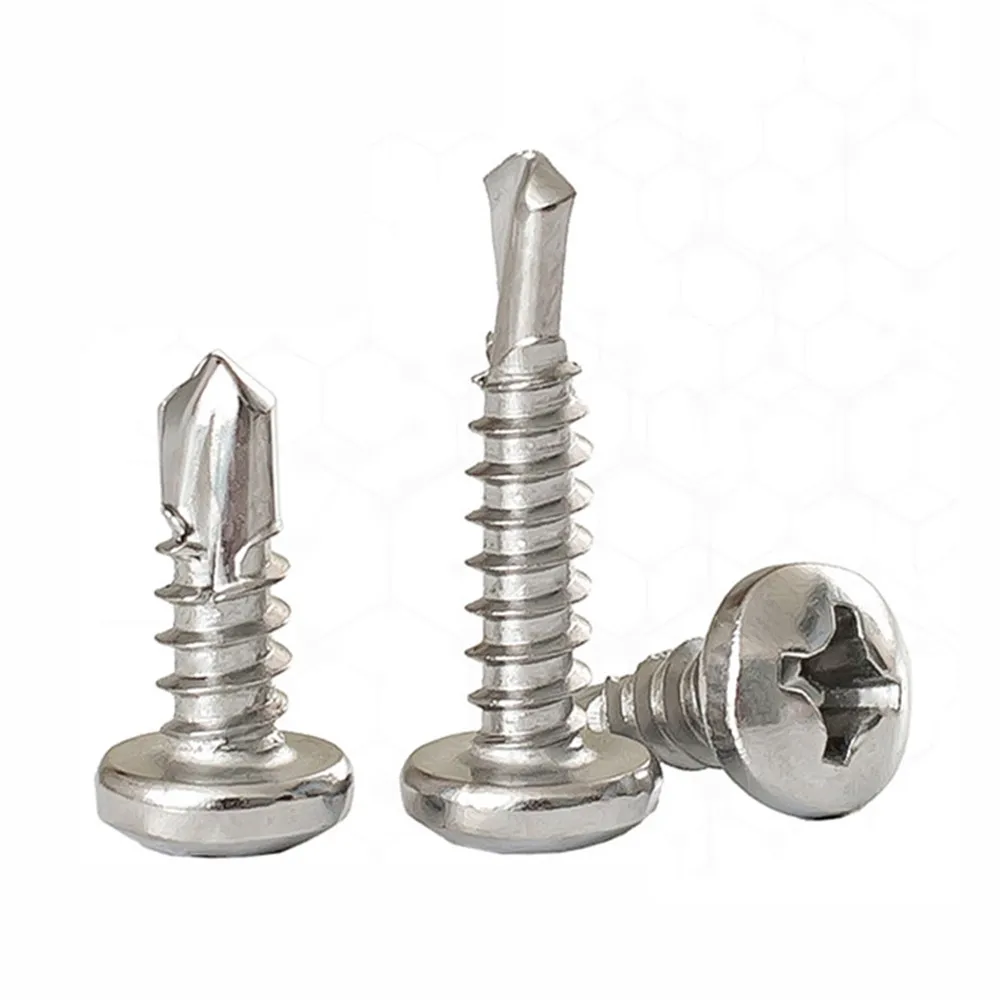 M4.2 M4.8 Phillips Pan Head 410 Stainless Steel Self Drilling Screw Thread Self Tapping Screw Length 13-70mm
M4.2 M4.8 Phillips Pan Head 410 Stainless Steel Self Drilling Screw Thread Self Tapping Screw Length 13-70mm