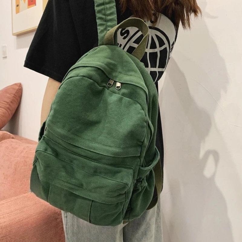 Fashion Solid Color Backpack Women Canvas School Bags For Teenage Girls Casual Travel Backpack Female Student School Backpack
Fashion Solid Color Backpack Women Canvas School Bags For Teenage Girls Casual Travel Backpack Female Student School Backpack