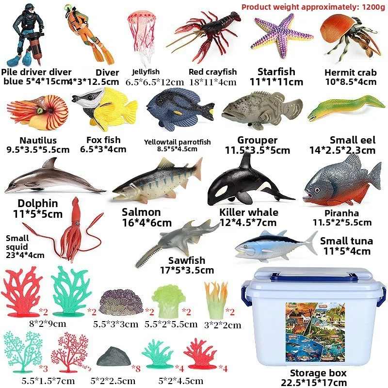 Oenux Realistic Ocean Animal Scuba Diver Figures Set with Storage Box Sea Creature Models for Diorama Desktop Collection Decor
Oenux Realistic Ocean Animal Scuba Diver Figures Set with Storage Box Sea Creature Models for Diorama Desktop Collection Decor