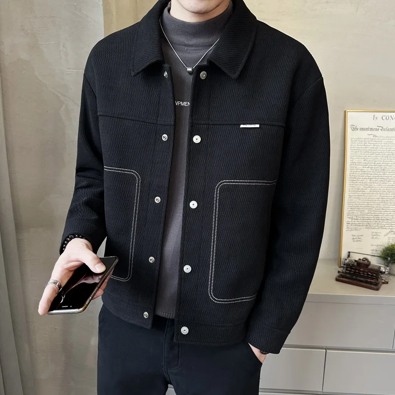 Men's Woolen Jaet ort Sle Turn-down Collar Casual Faion Autumn Winter Slim Fit Coat Polyester Fiber Stand Fit Oute...
Men's Woolen Jaet ort Sle Turn-down Collar Casual Faion Autumn Winter Slim Fit Coat Polyester Fiber Stand Fit Oute...