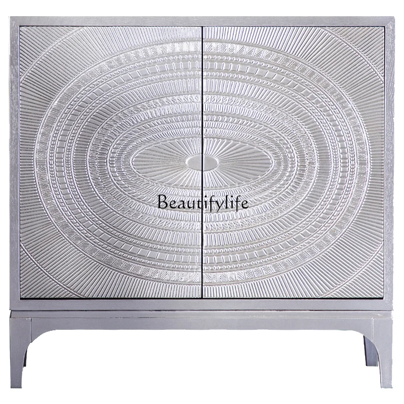American light luxury door cabinet living room wall decorative cabinet silver
American light luxury door cabinet living room wall decorative cabinet silver