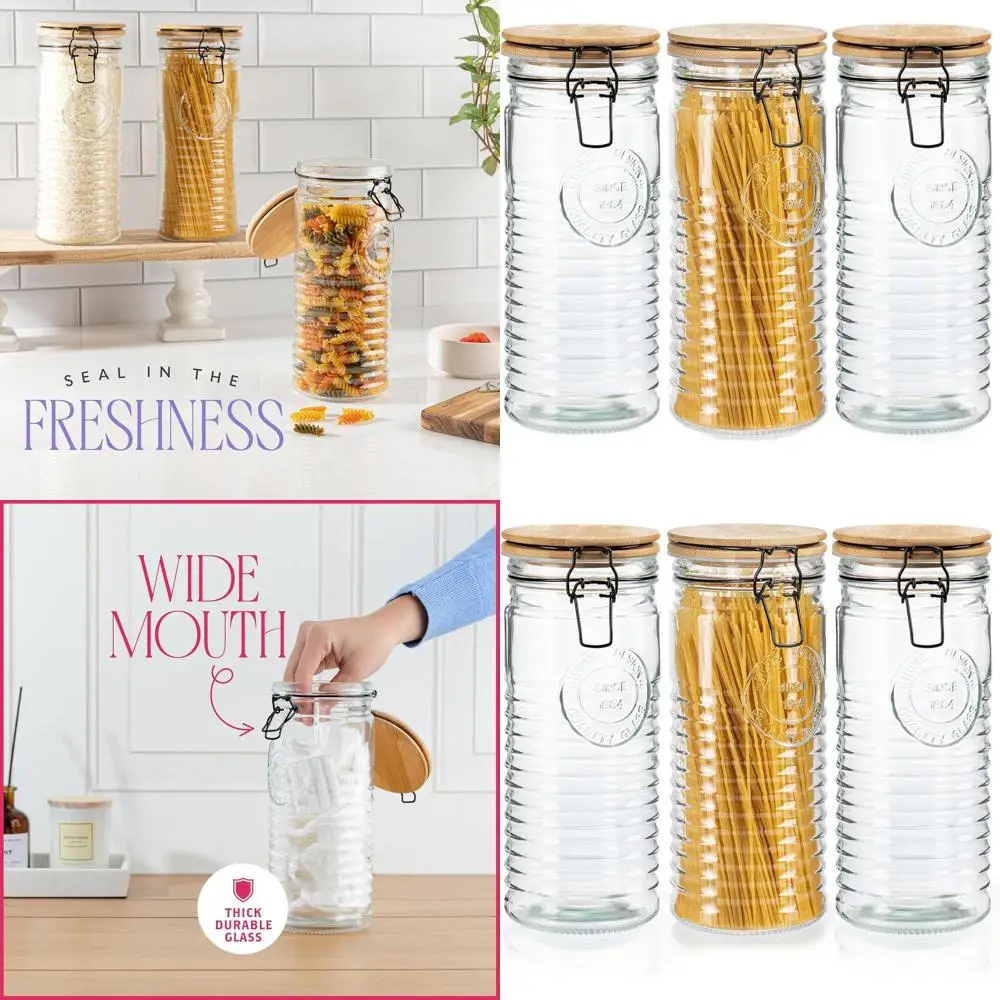 Набор из 3 герметичных стеклянных банок для хранения с крышкой для круп, кофе, риса — органайзеры для кладовой 56 унций
Набор из 3 герметичных стеклянных банок для хранения с крышкой для круп, кофе, риса — органайзеры для кладовой 56 унций