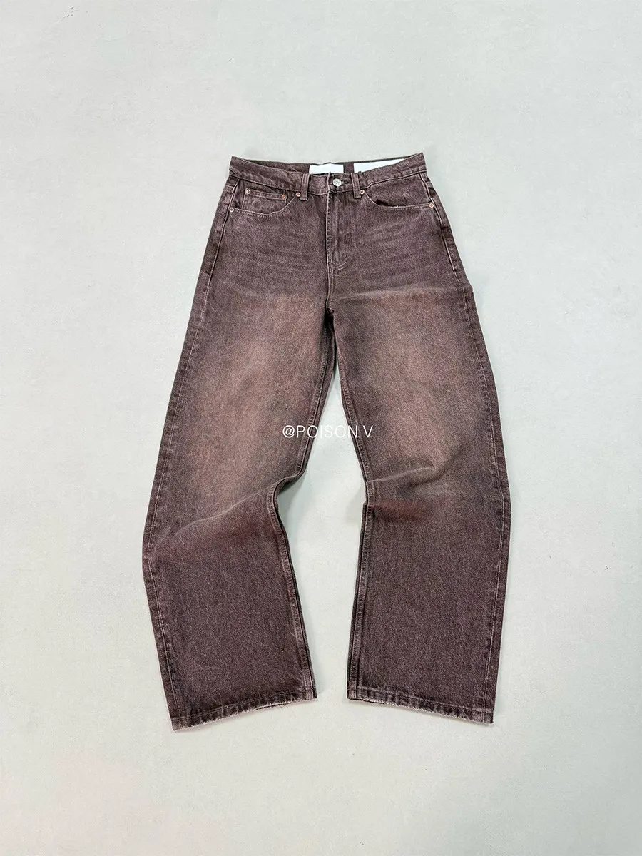 OL style THIRD CUT reddish brown straight simple retro loose wide-leg jeans
OL style THIRD CUT reddish brown straight simple retro loose wide-leg jeans