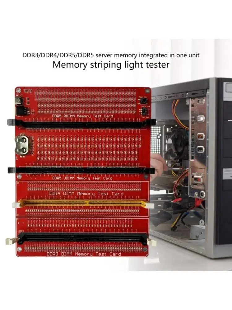 Тестер памяти светодиодного индикатора 652F для настольного модуля DDR3 DDR4 DDR5 с двумя источниками питания
Тестер памяти светодиодного индикатора 652F для настольного модуля DDR3 DDR4 DDR5 с двумя источниками питания