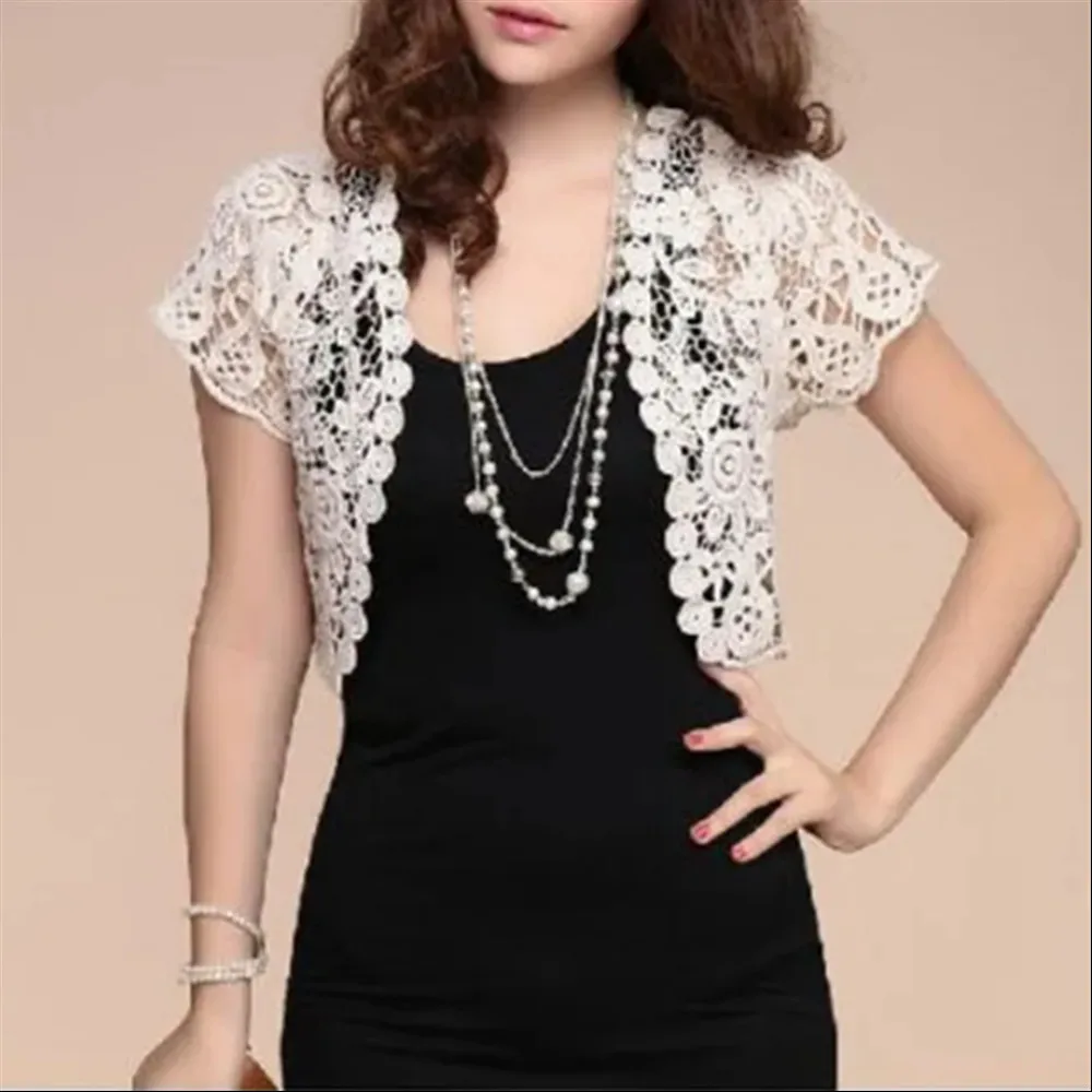 Hot Lace White Black Bridal Women Short Sleeve Bolero Wedding Jacket Elegant Cape
Hot Lace White Black Bridal Women Short Sleeve Bolero Wedding Jacket Elegant Cape