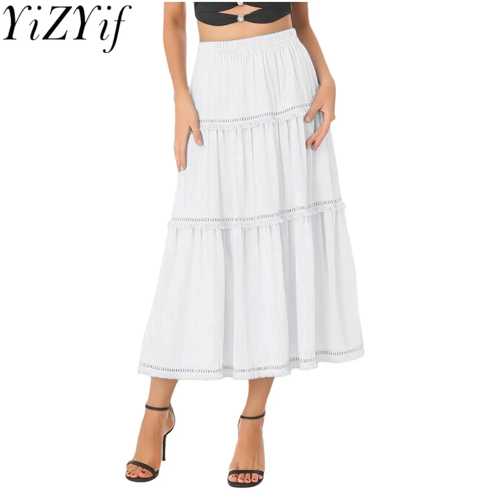 Женская однотонная распашная юбка, многоуровневая кружевная юбка трапециевидной формы с кисточками и высокой талией, длинная юбка для вечеринки, отпуска, повседневная повседневная одежда, юбки
Женская однотонная распашная юбка, многоуровневая кружевная юбка трапециевидной формы с кисточками и высокой талией, длинная юбка для вечеринки, отпуска, повседневная повседневная одежда, юбки