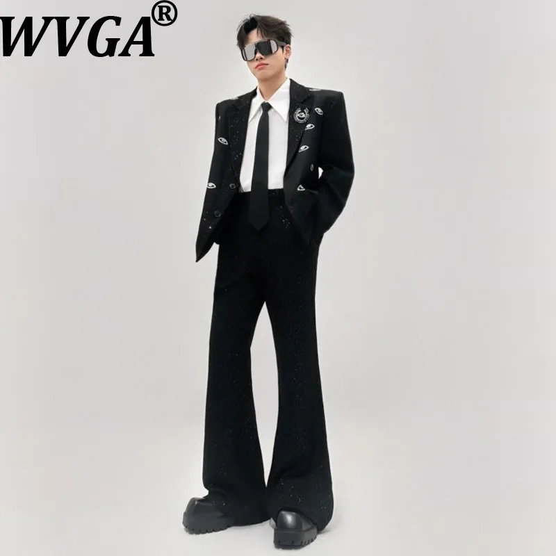 WVGA Spring Autumn Man Trendy Stylish Design Sequined Blazer Niche Chic Casual Diamond Straight Suit Pants Two Pieces Set W21433
WVGA Spring Autumn Man Trendy Stylish Design Sequined Blazer Niche Chic Casual Diamond Straight Suit Pants Two Pieces Set W21433