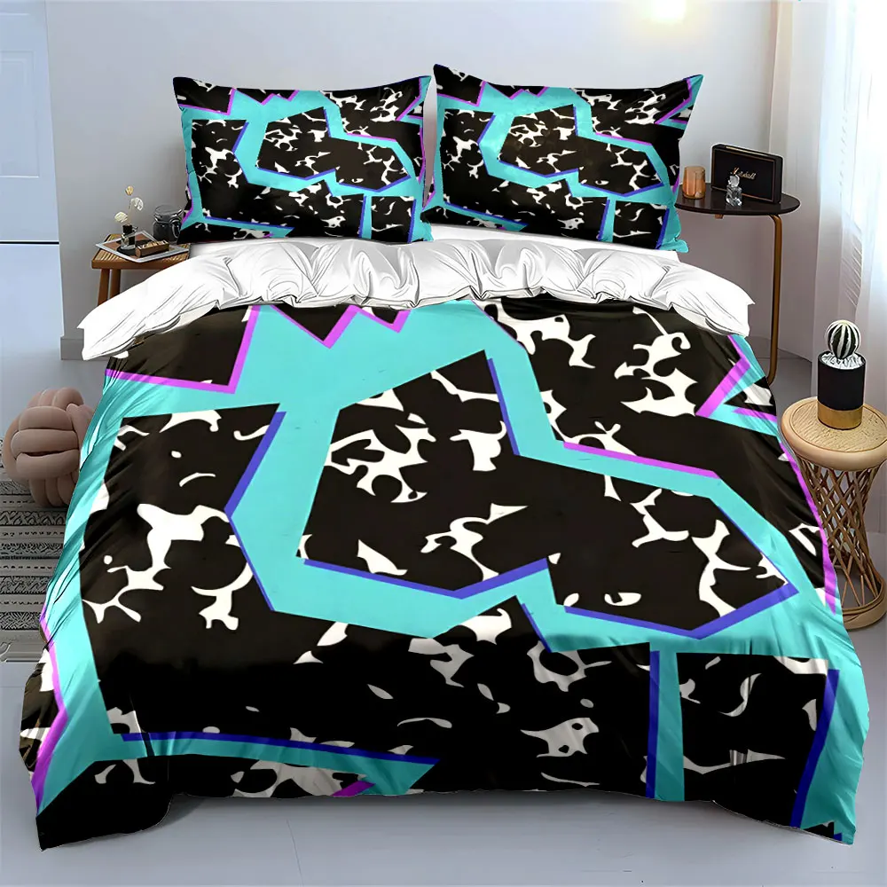 3Pcs Turquoise and Purple Cow Print Bedding Set, 80s Memphis Style Print Duvet Cover + 2 Pillowcases, Retro Pop Decor
3Pcs Turquoise and Purple Cow Print Bedding Set, 80s Memphis Style Print Duvet Cover + 2 Pillowcases, Retro Pop Decor