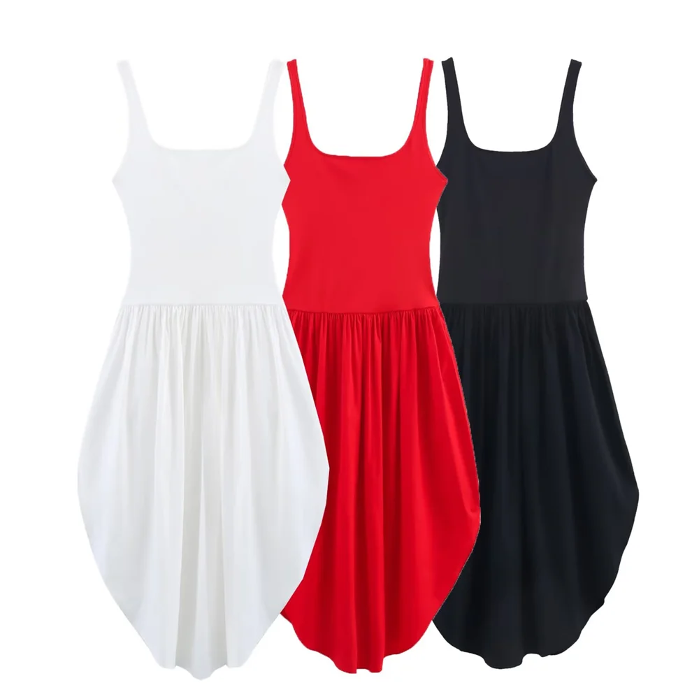PB&ZA 2025 Women's Spaghetti - Strap Square - Neck Asymmetric Hem Dresses in White Red and Black for a Modern and Stylish Look
PB&ZA 2025 Women's Spaghetti - Strap Square - Neck Asymmetric Hem Dresses in White Red and Black for a Modern and Stylish Look