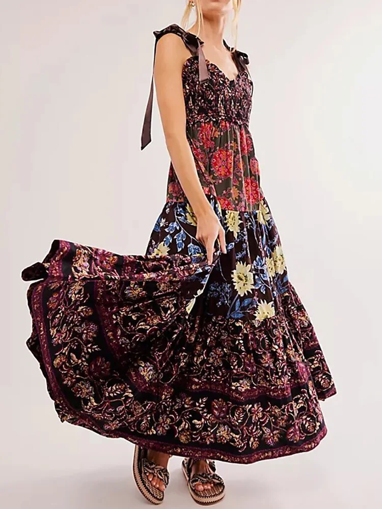 Sleeveless Loungewear Printing Maxi Dress, Women Summer Lace-Up Patchwork Party Dress, 2024 New Holiday V-Neck Sexy Ladies Dress
Sleeveless Loungewear Printing Maxi Dress, Women Summer Lace-Up Patchwork Party Dress, 2024 New Holiday V-Neck Sexy Ladies Dress