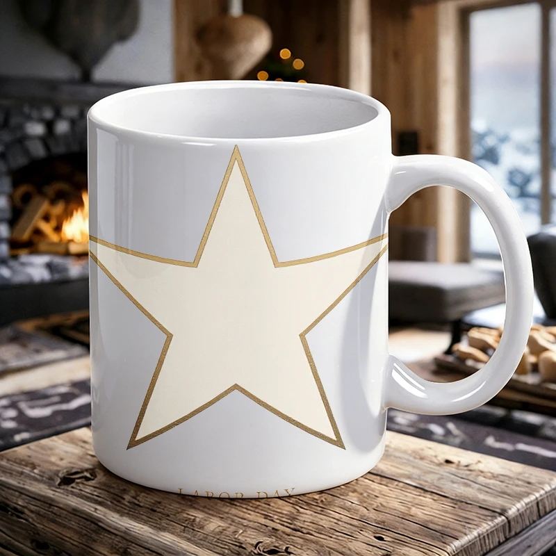 Minimalist Gold Star Labor Day Ceramic Mug Simple White & Gold Coffee Cup, Milk Cup, Office Cup, Drinking Cup, Gift for Friends
Minimalist Gold Star Labor Day Ceramic Mug Simple White & Gold Coffee Cup, Milk Cup, Office Cup, Drinking Cup, Gift for Friends