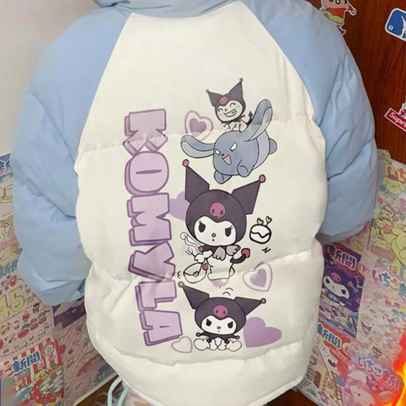 Sanrio Kuromi забавная хлопковая куртка с принтом, женская хлопковая одежда в корейском стиле для милых девочек, трендовое свободное повседневное универсальное пальто на молнии
Sanrio Kuromi забавная хлопковая куртка с принтом, женская хлопковая одежда в корейском стиле для милых девочек, трендовое свободное повседневное универсальное пальто на молнии