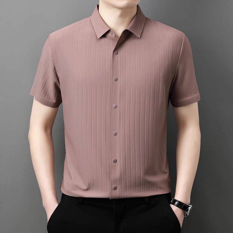 Men's Stretch & Cooling Textured Stripe Shirt - Slim-Fit Breathable Long Sleeve Protection - Short-sleeved Stretch Shirt
Men's Stretch & Cooling Textured Stripe Shirt - Slim-Fit Breathable Long Sleeve Protection - Short-sleeved Stretch Shirt